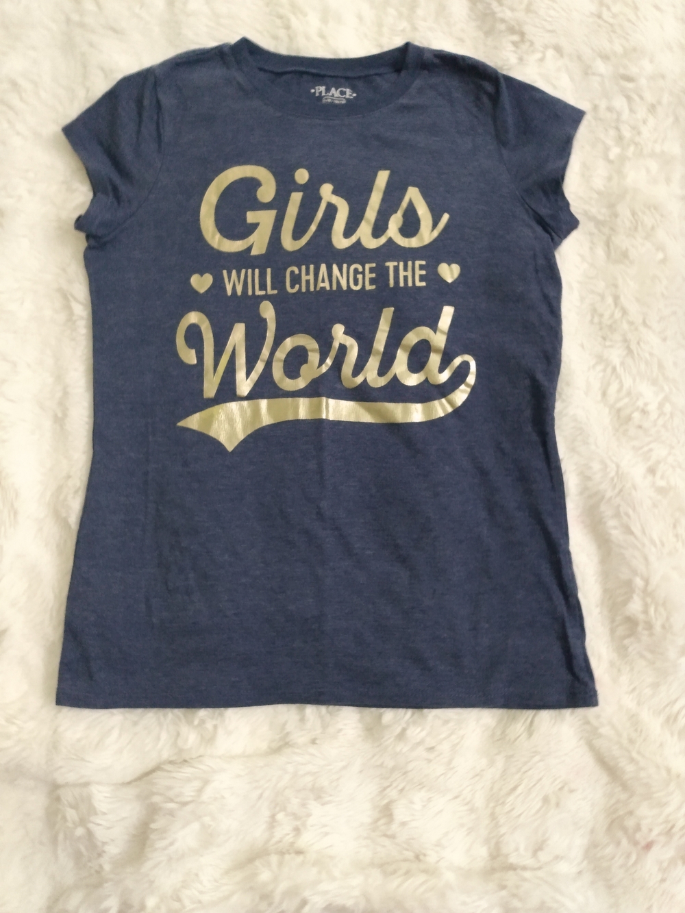 The Children's Place Navy Short-Sleeve Tee with Gold Foil Graphic